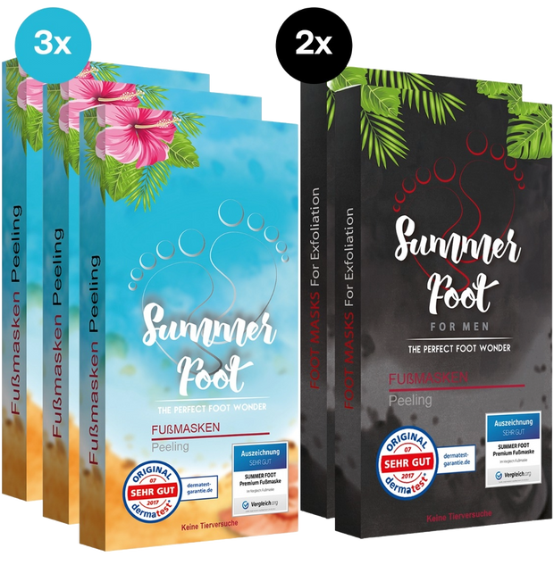 5 Summer Foot foot masks in a set! For him & her
